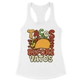 thumbnail image 1 of Tacos Before Vatos Tank Top Fitted Racerback Women's Large White, 1 of 5