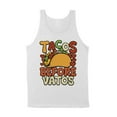thumbnail image 1 of Tacos Before Vatos Tank Top Unisex X-Small White, 1 of 5