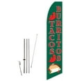 thumbnail image 1 of Tacos & Burritos Green Super Novo Feather Flag - Complete with 15ft Pole Set and Ground Spike, 1 of 1