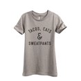 thumbnail image 1 of Tacos Cats And Sweatpants Women's Fashion Relaxed T-Shirt Tee Heather Tan 2X-Large, 1 of 3