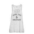 thumbnail image 1 of Tacos Cats And Sweatpants Women's Fashion Sleeveless Flowy Racerback Workout Yoga Tank Top Sport Grey 2X-Large, 1 of 3