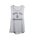 thumbnail image 1 of Tacos Cats And Sweatpants Women's Fashion Sleeveless Muscle Workout Yoga Tank Top Sport Grey 2X-Large, 1 of 3