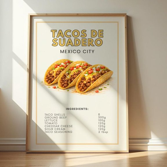 Tacos De Suadero Kitchen Poster Unframed Paper Print