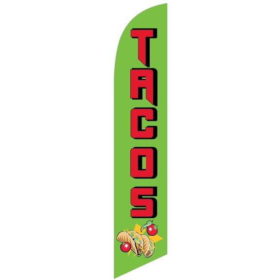 Tacos Feather Banner Swooper Flag - NO WIND REQUIRED - Replacement FLAG ONLY