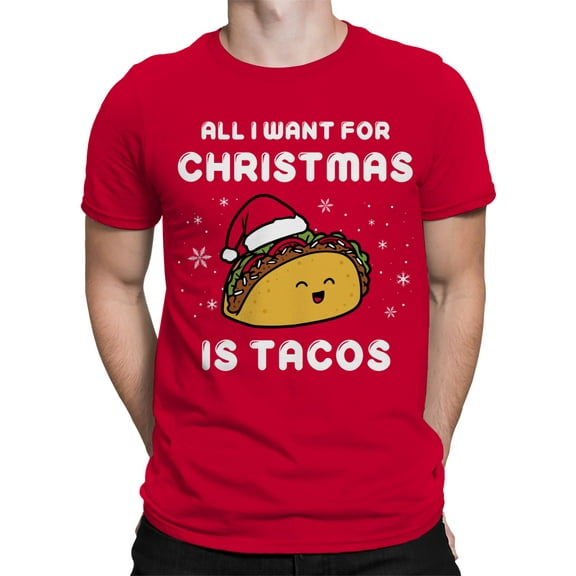 Tacos For Christmas T-Shirt Men -Smartprints Designs, Male Medium