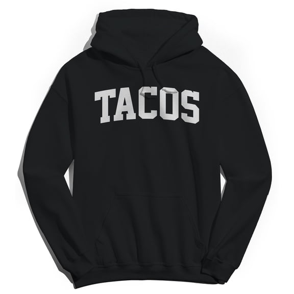 Tacos Graphic Black Men's Cotton Pullover Hoodie