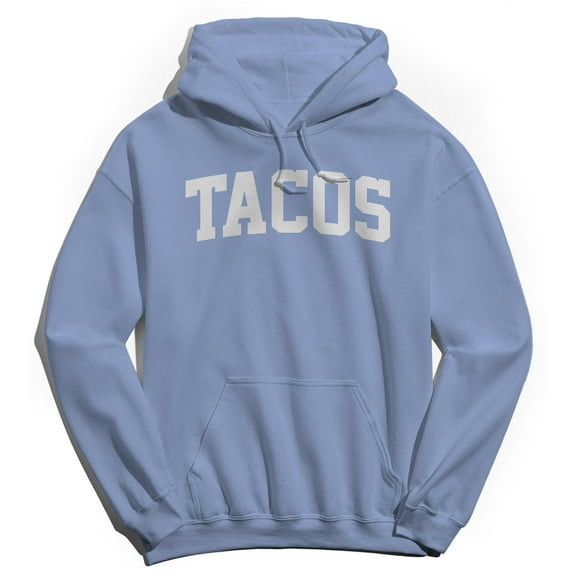 Tacos Graphic Light Blue Men's Cotton Pullover Hoodie
