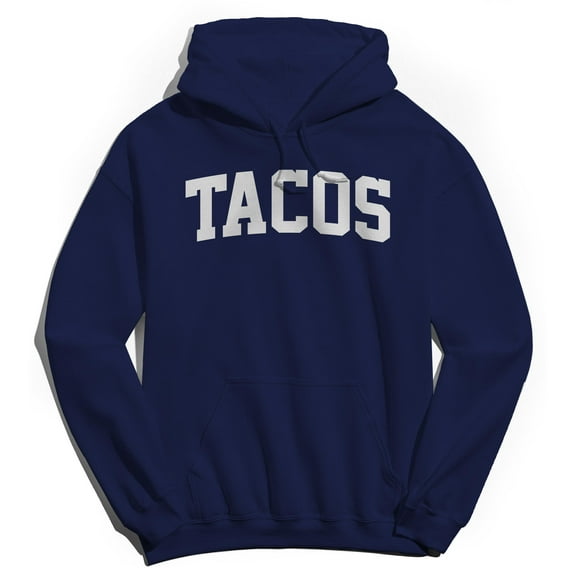 Tacos Graphic Navy Men's Cotton Pullover Hoodie