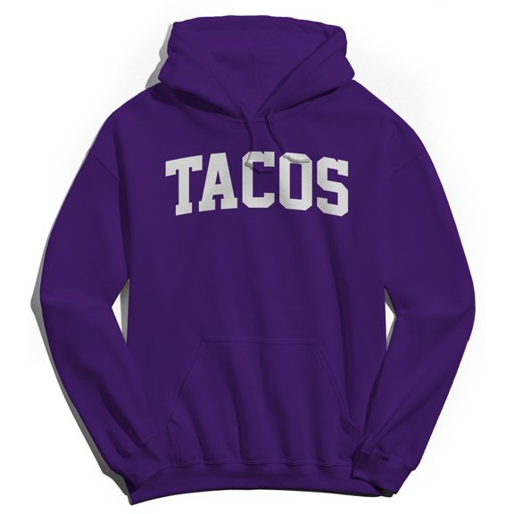 Tacos Graphic Purple Men's Cotton Pullover Hoodie