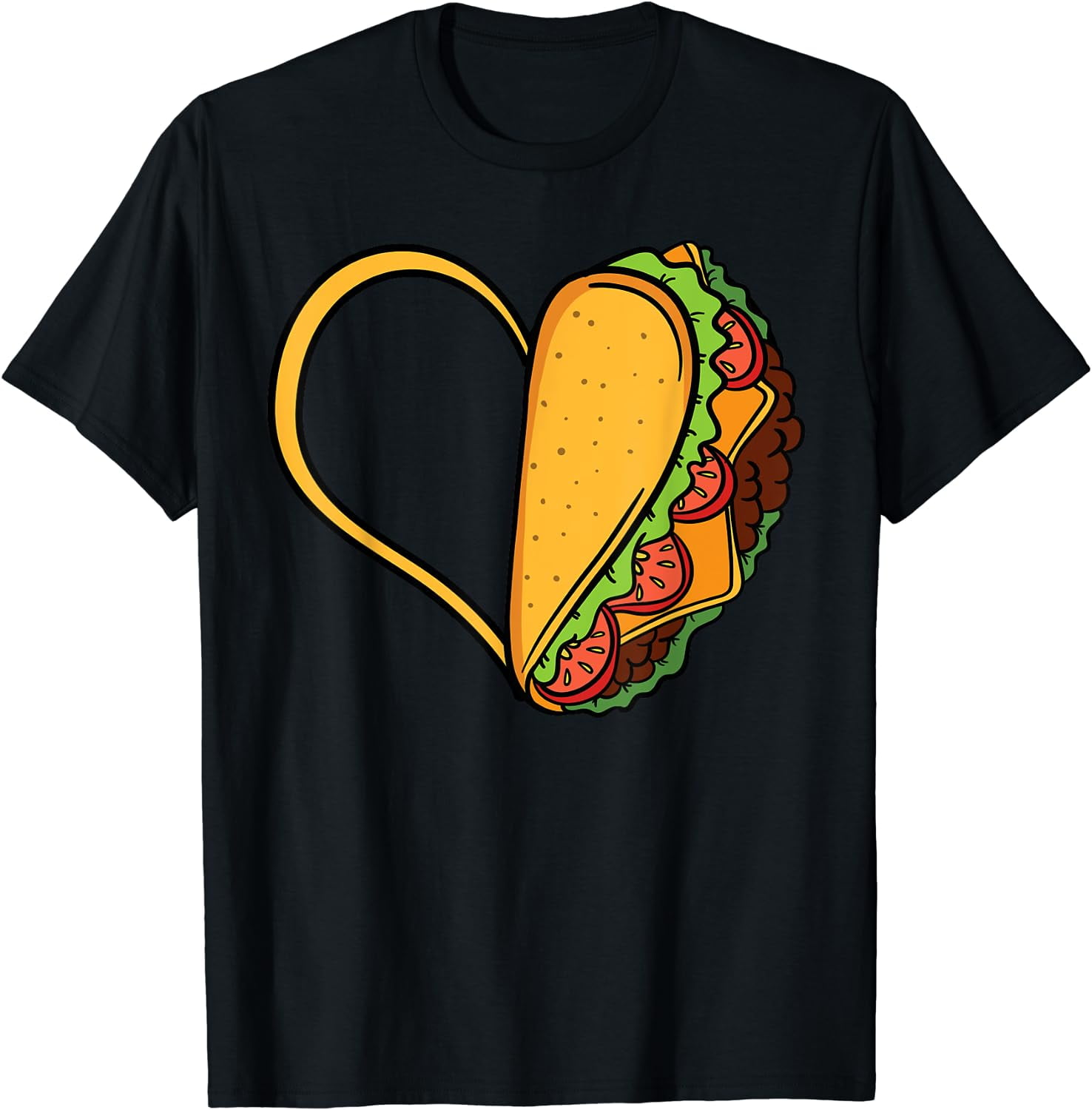 Tacos Heart Mexican Dish Street Food Chili Taquitos Flautas T-Shirt ...