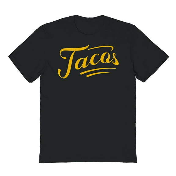 Tacos Humor Graphic Black Men's Cotton T-Shirt