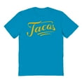 thumbnail image 1 of Tacos Humor Graphic Tropical Blue Men's Cotton T-Shirt, 1 of 1