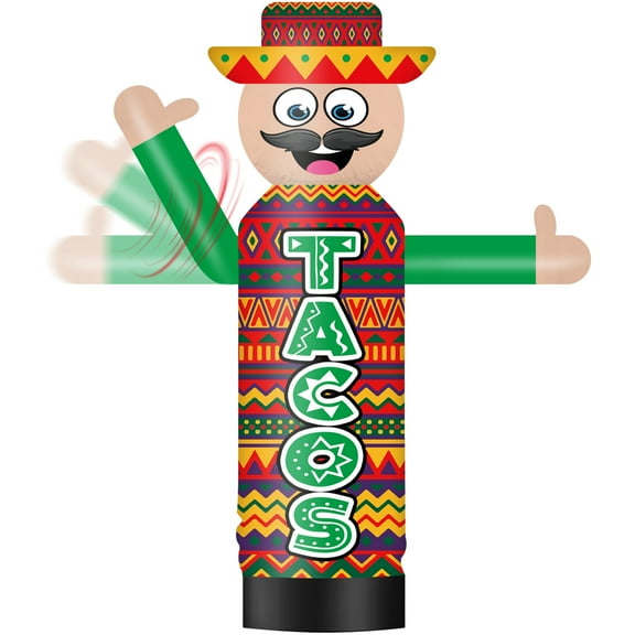 Tacos Inflatable Wavers One-Arm Waving Tube Man Wacky Wavy Dancing Guy for Outdoor Decoration Advertising Business Promotion (Blower Not Included)