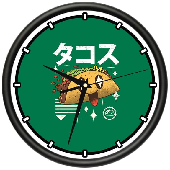 Tacos Kawaii  Design Wall Clock | Precision Quartz Movement | Décor For School Class Office Bedroom Decoration
