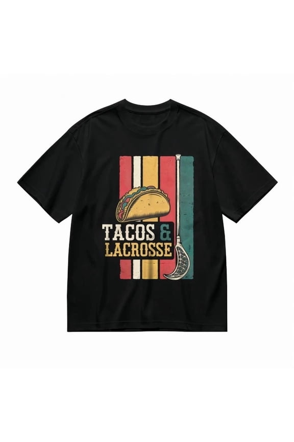 Tacos Lacrosse Bold Text Graphic Cotton Tee, Unisex T-Shirt