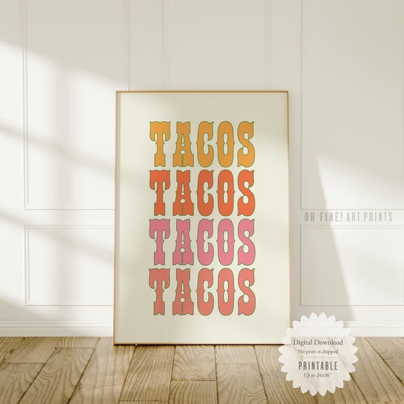 Tacos Mexican Food Kitchen Poster Unframed Paper Print