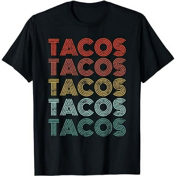 Tacos Retro Tee Men Women Taco Vintage Tuesday Mexican Food T-Shirt