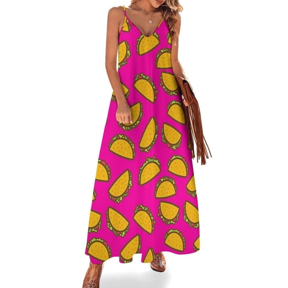 Tacos Rosados Sleeveless Dress Loose Women's Dress Dresses Luxury Evening Dresses