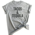 thumbnail image 1 of Tacos & Tequila T-Shirt, Unisex Women's Men's Shirt, Taco T-shirt, Tequila Shirt, Beach Drinking Shirt, Heather Gray, Large, 1 of 6