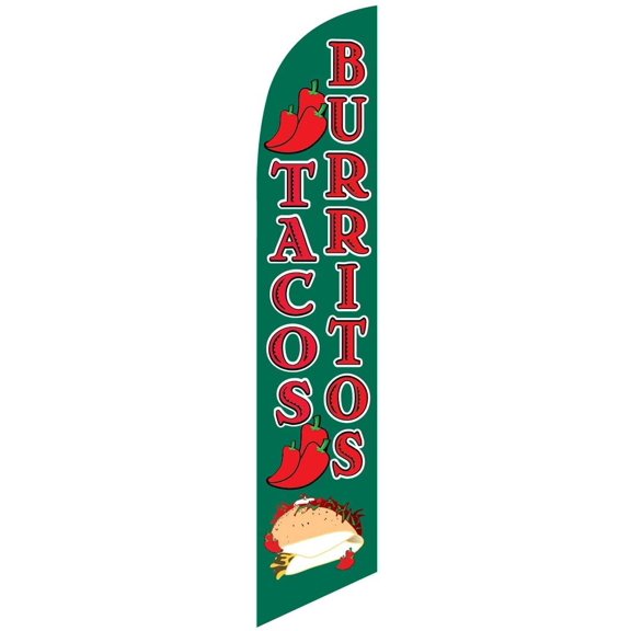Tacos and Burritos Feather Banner Swooper Flag, Replacement Flag Only