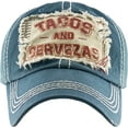 thumbnail image 1 of Tacos and Cervezas Vintage Distressed Washed Baseball Cap Hat Unisex, 1 of 1