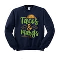 thumbnail image 1 of Tacos and Margs Sweatshirt Unisex X-Large Navy, 1 of 5