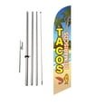 thumbnail image 1 of Tacos de Mariscos Advertising Feather Flag Banner Swooper Flag Kit Sign with Pole and Ground Stake, 1 of 3