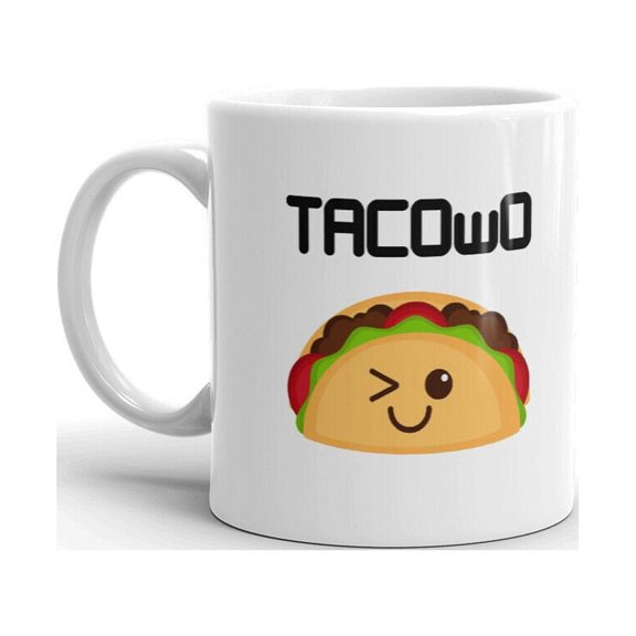 Tacowo Smiling Tacos Unique Fun Novelty Kitchen Coffee Tea Ceramic Cup Office Work Mug 15 Oz