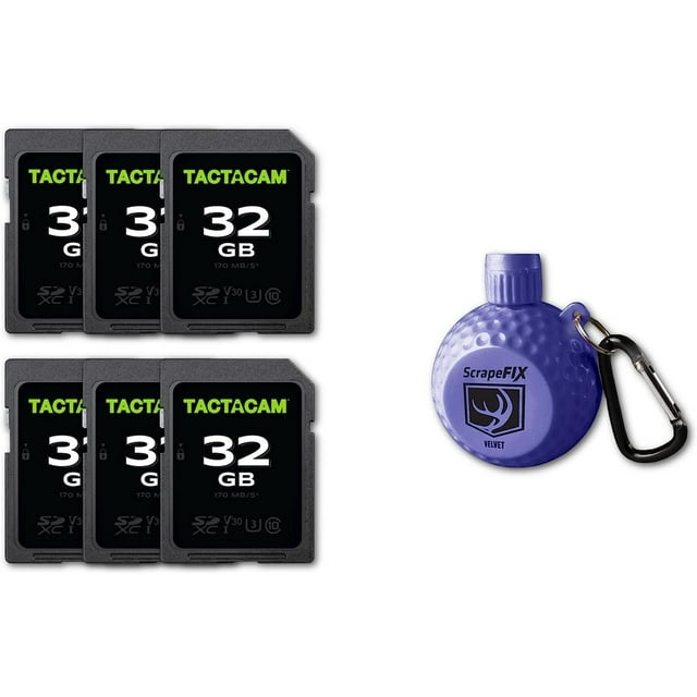 Tactacam Reveal 32GB SD Card 6 Pack + Free ScrapeFix
