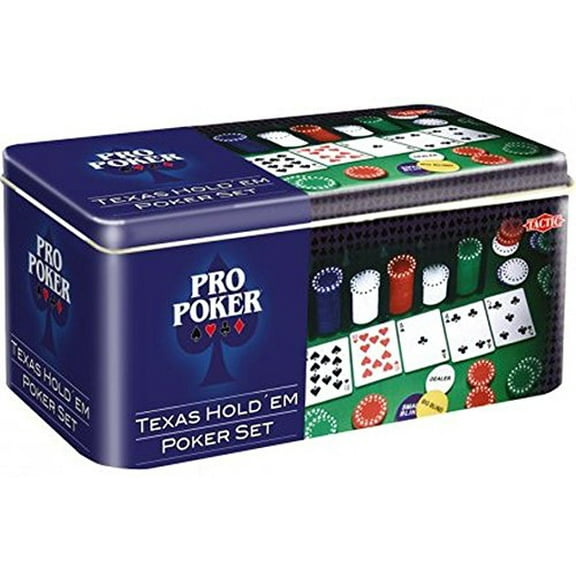 Tactic Games UK Pro Poker Texas Holdem Set - Tin
