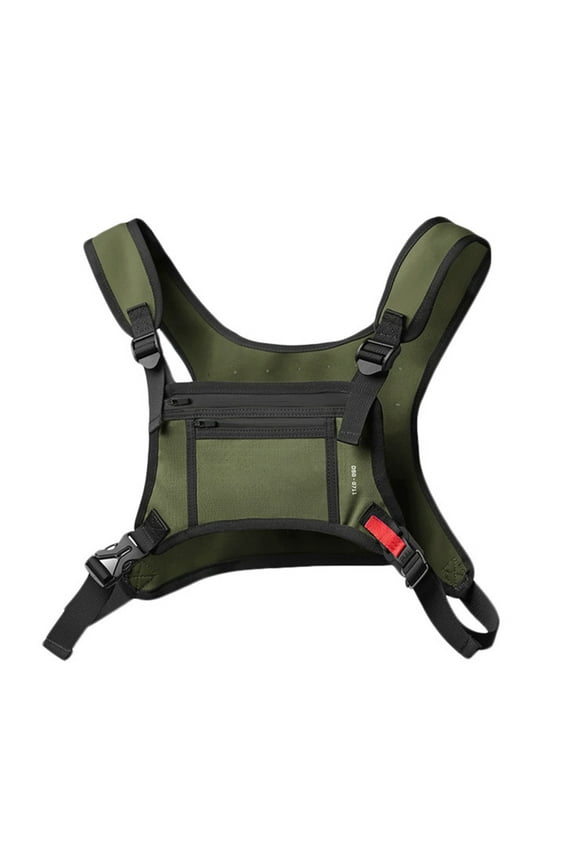 Outdoor Sports Chest Bag for Men, Chest Vest Packs Adjustable Travel Chest Pack for Running, Hiking, Workouts