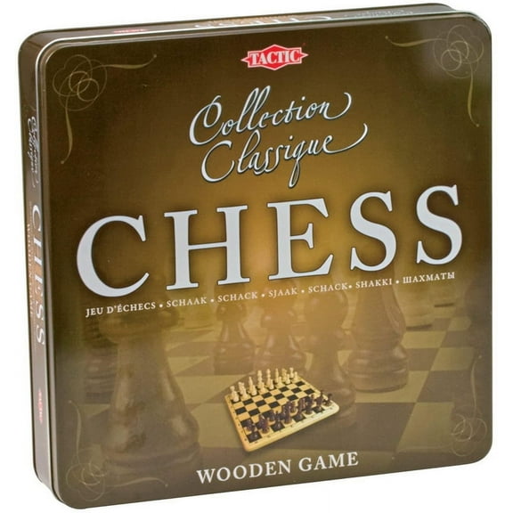 Tactic Wooden Chess Set In Tin Box | 2 Players