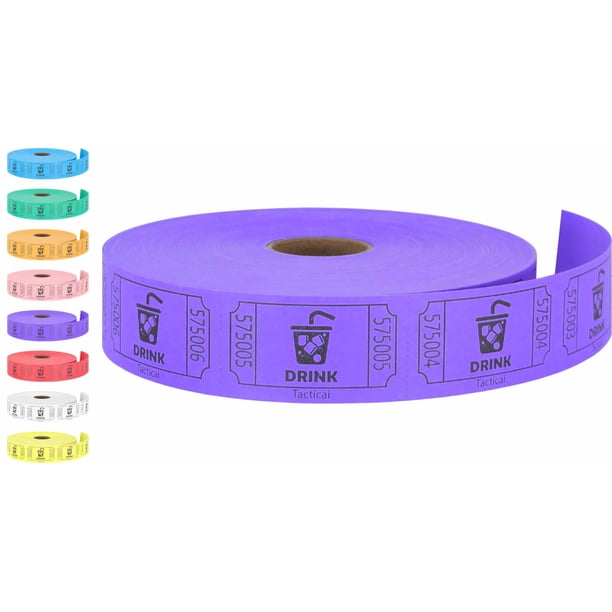 Walmart Safety Raffle Tacticai 1000 Raffle Tickets, Drink, Purple (8 Color Selection), Single ...