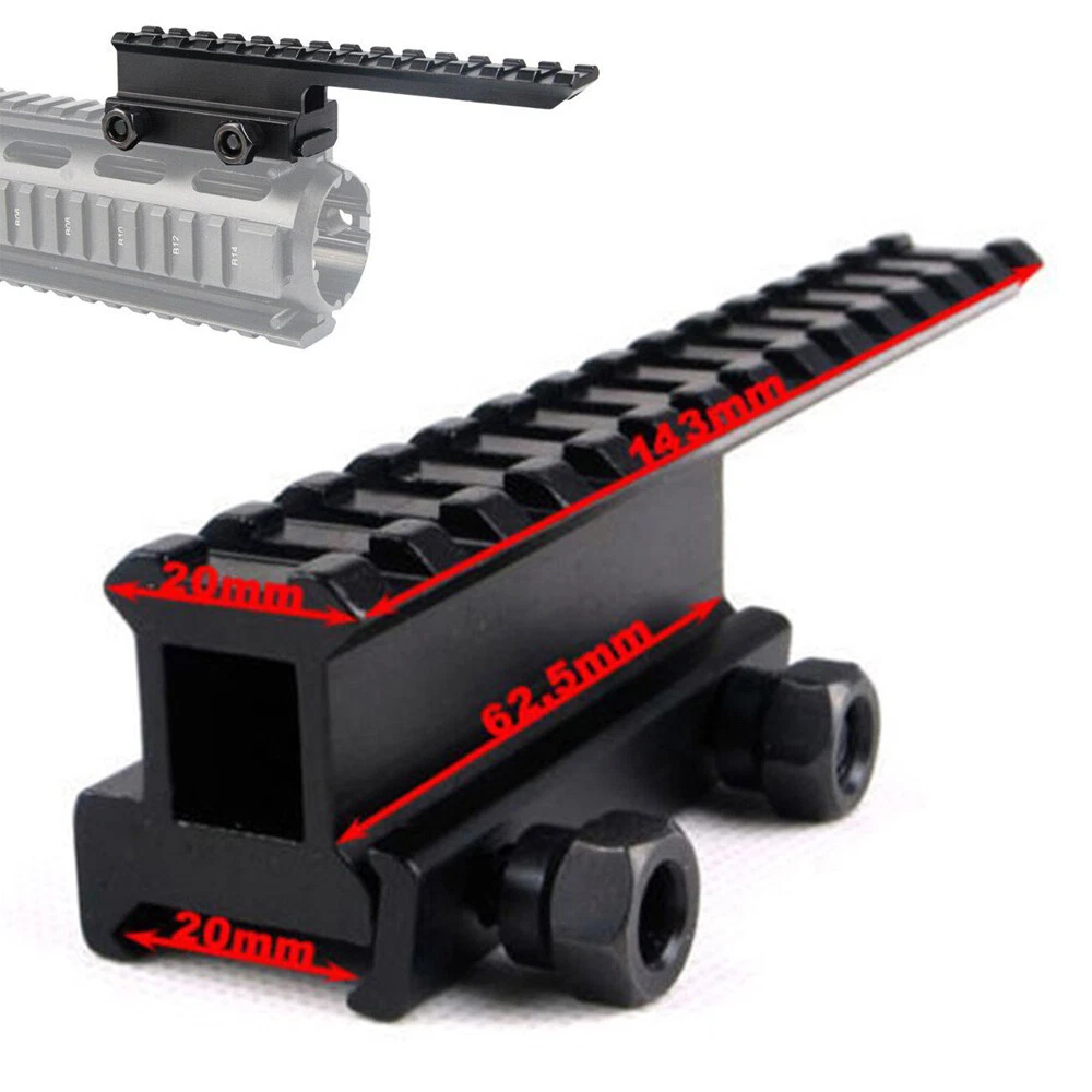 Tactical 1'' Extension Riser Base Adapter Scope Mount 20mm Picatinny ...