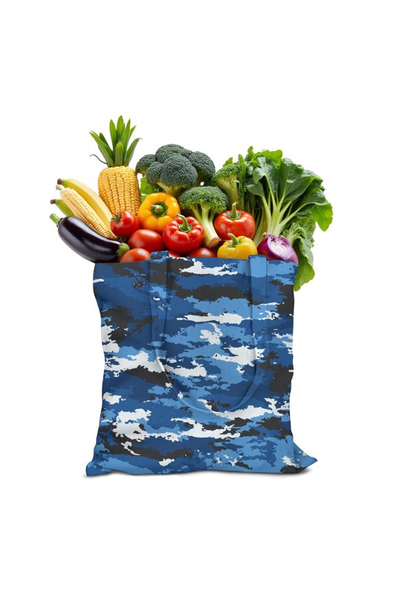 Tactical Army Camo Foldable Grocery Bag - Spacious 16x15 Washable & Reinforced Fabric Tote for Military, Jungle & Desert Outdoor Adventures