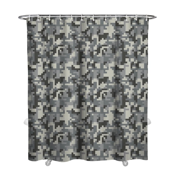 Tactical Army Camouflage Shower Curtain 72x84 Inches - Hunting Camo Jungle Desert Military Waterproof Bath Curtain with Rust-Resistant Grommets, Quick Dry & Durable Polyester