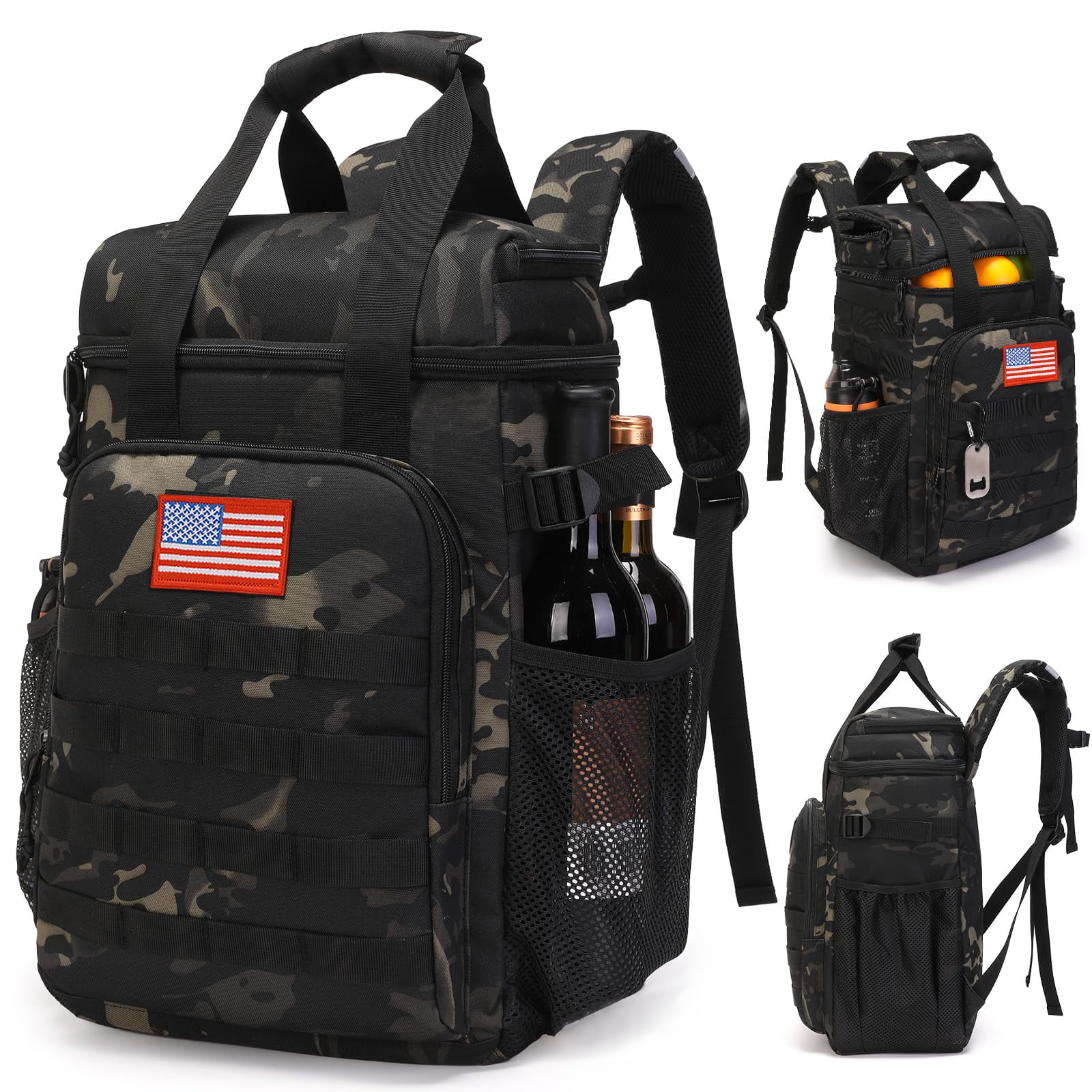 Tactical Backpack Cooler,Lunch Backpack for Men Adults Work with HandleSoft Cooler Backpack Insulated Waterproof Leak Proof