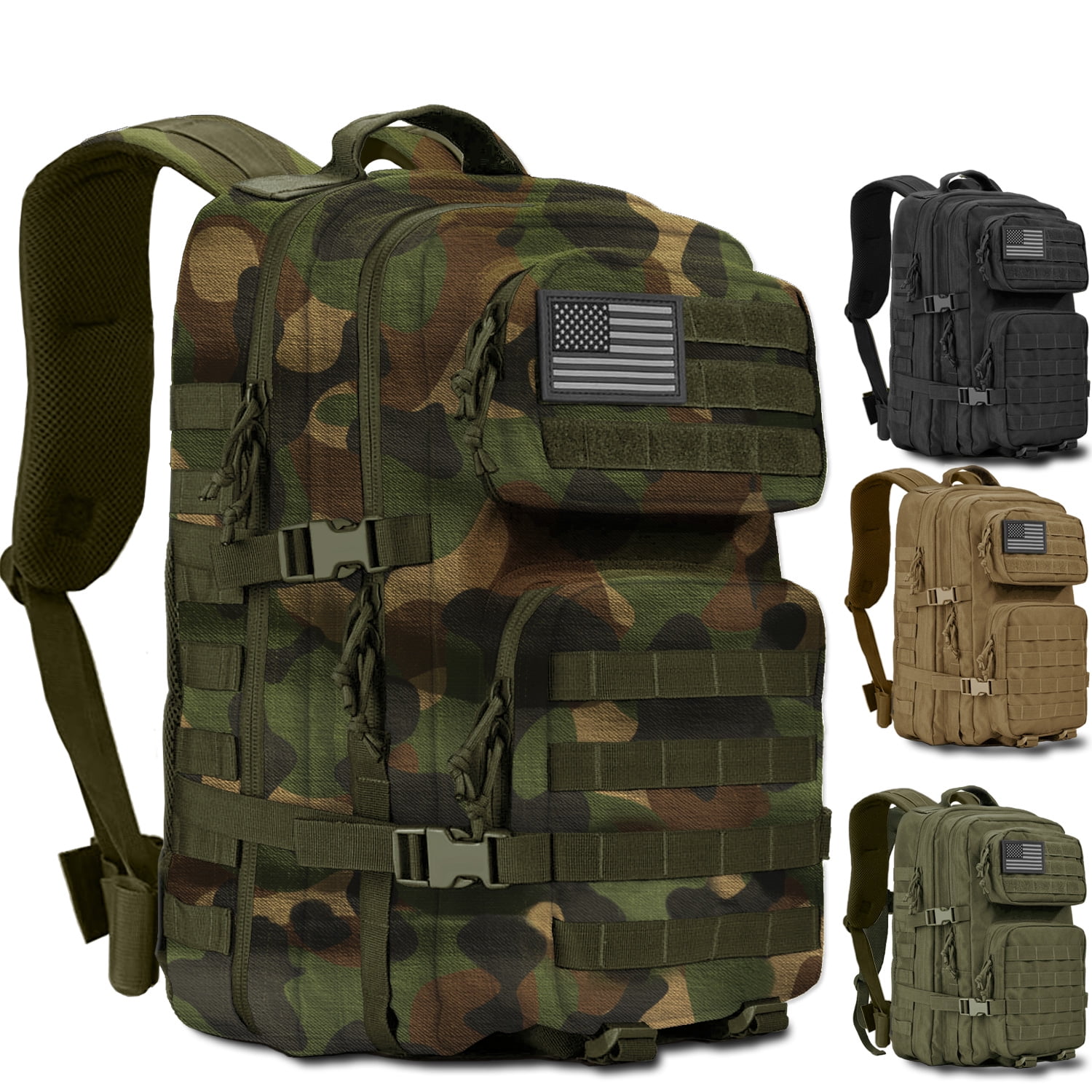  QT&QY 45L Military Tactical Backpack combat Molle Army Assault  Pack CCW 3 Day survival Bag Hiking rucking Rucksack heavy duty backpack :  Sports & Outdoors