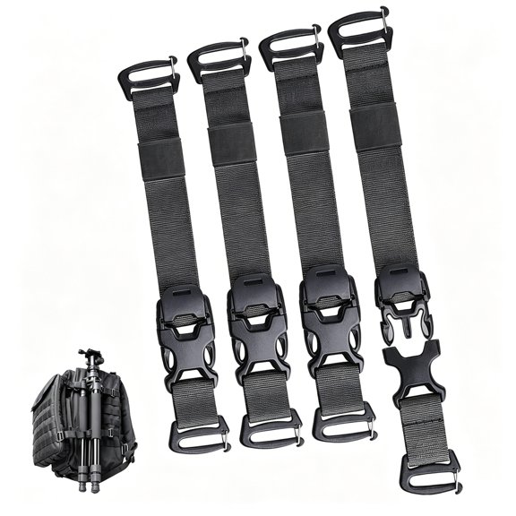 Tactical Backpack Straps 20" Adjustable, Rush Tier System Accessories for Military Assault Backpack Army Rucksack Attachment Nylon Compression Tie Down Strap for Tripod Gear, Sleeping Bag