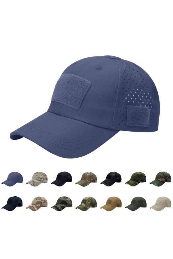 Tactical Baseball Cap with Laser Cut Mesh and Patch Panel for Outdoor Sports Adjustable Perfect for Daily Commuting Outdoor Sports Baseball Breathable Fishing