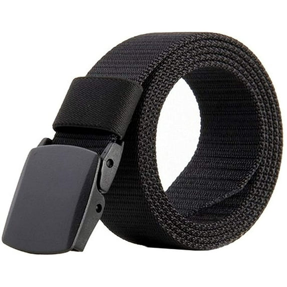 Tactical Belts for Men, Nylon Web Belt, Non Metal YKK Safe Buckle , Quick Release Military Tactical Belt for Casual Pants, Tactical Trousers, Black