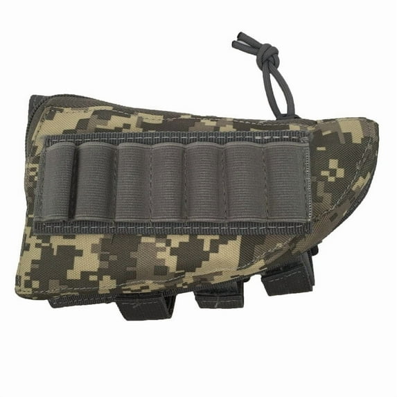 Tactical Buttstock Cheek Rest with Ammo Pouch - Multi-Gun Compatible Holder