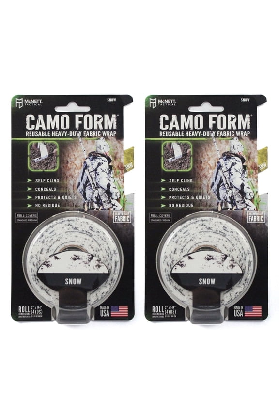 Tactical Camo Form Reusable Heavy Duty Fabric Wrap Snow 2pk