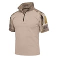 thumbnail image 1 of Tactical Camo Shirts for Men with Short Sleeves and Zipper Collars Featuring Breathable Fabric for Outdoor Hiking Gym Workouts Weekend Adventures Backyard Bbqs Camouflage L, 1 of 3