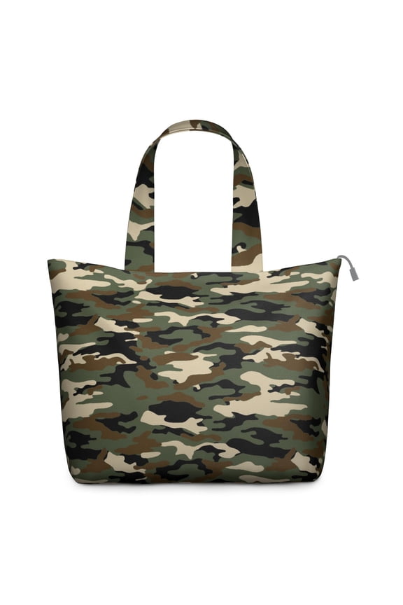 Tactical Camo Weekender Bag Military Camouflage Travel Tote with Hunting Camo Design, Desert Woodl Jungle Pattern, Outdoor Army Style Duffel, Carry-On