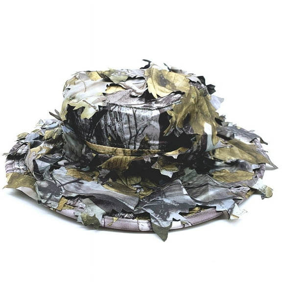 Tactical Camouflage 3D Leaves Cap Tree Leaf Hunting Camo Boonie Hat Quick Drying Fishing Sun Ghillie Cap for Shooting Outdoor Boonie Hats for Men Leaves Camo Tactical Cap for Hunting Fishing Sunshade