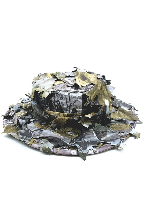 Tactical Camouflage 3D Leaves Cap Tree Leaf Hunting Camo Boonie Hat Quick Drying Fishing Sun Ghillie Cap for Shooting Outdoor Boonie Hats for Men Leaves Camo Tactical Cap for Hunting Fishing Sunshade