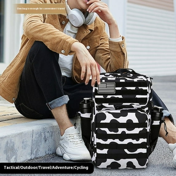 Tactical Camouflage Bag Large Capacity Backpack For Women,Cloud Purple Tie Dyeing