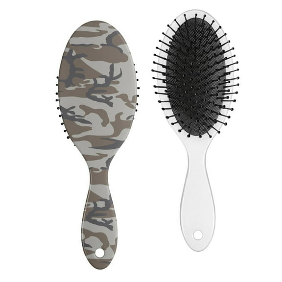 Tactical Camouflage Hair Brush, Outdoor Hunting Camo Detangler Comb for All Hair Types, Soft Bristles Paddle Hairbrush for Men Women Kids, Rugged & Gift-Ready
