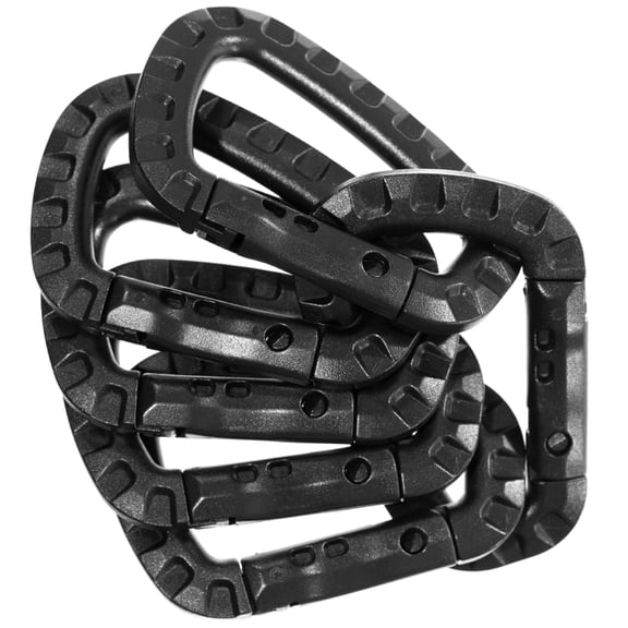 Tactical Carabiner Keychain 6 Pack - Hard Polymer, Lightweight Utility Hook Rings and Tactical Gear Clips - Hanging Carabiner Buckle for Backpacking, Camping, and Hiking